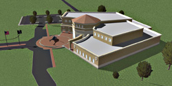 Overhead view of proposed Vietnam Center building